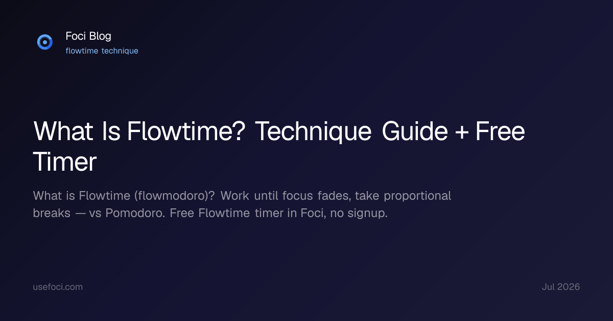 Flowtime Technique: Complete Guide (2026) – Foci